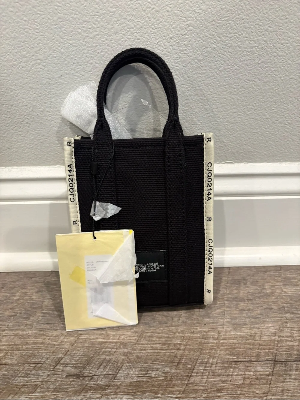 Authentic Marc Jacobs Black Tote Bag with Cream Trim